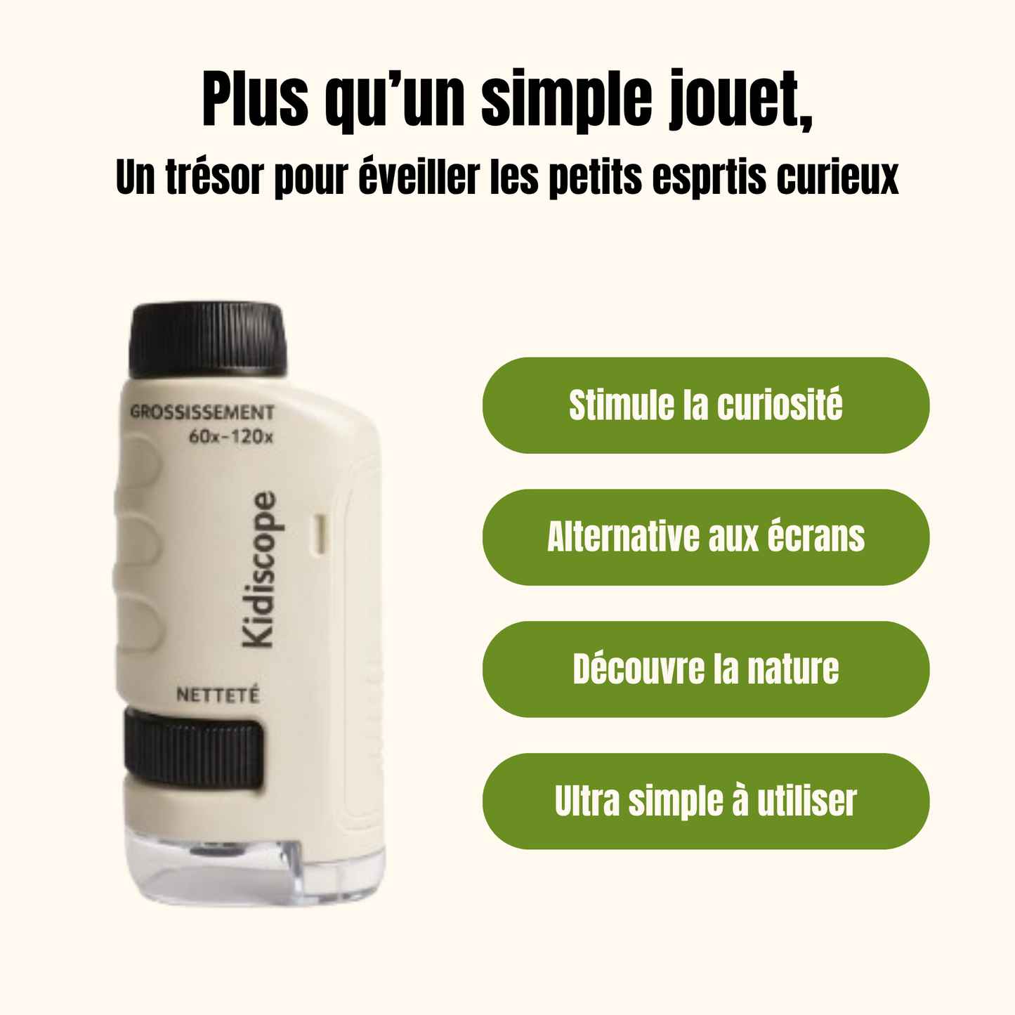 Microscope d'éveil scientifique pour petits aventuriers Kidiscope